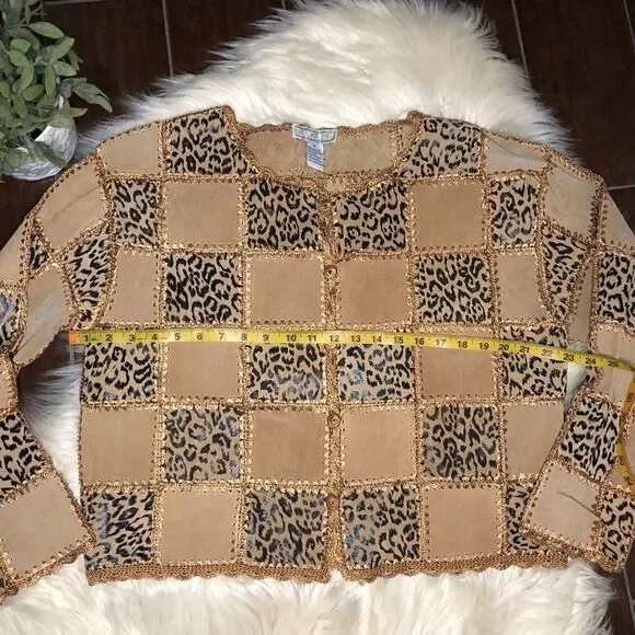 S.M.H Boutique leather patchwork blazer sz XL - Picture 5 of 7